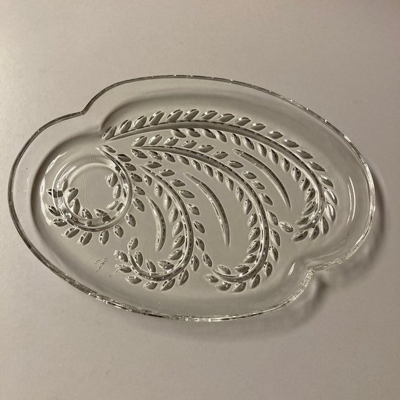 Vintage Homestead Federal Glass Hospitality Snack Plate - Picture 1 of 9